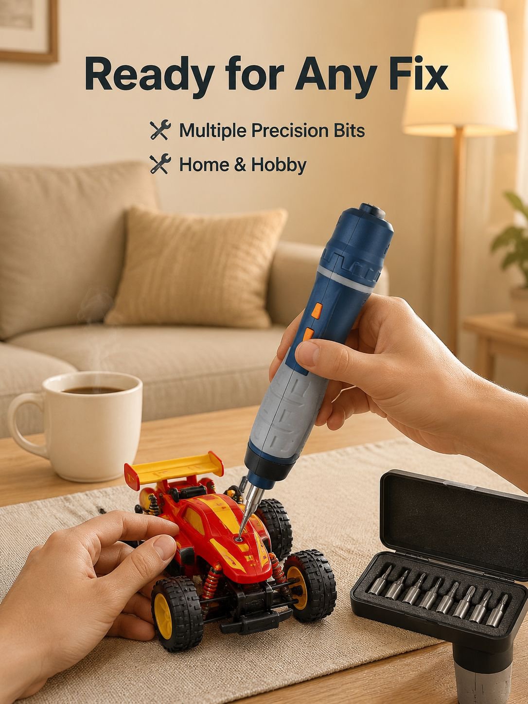 Multifunctional Mini Electric Screwdriver Tool Set with Portable Straight Handle
