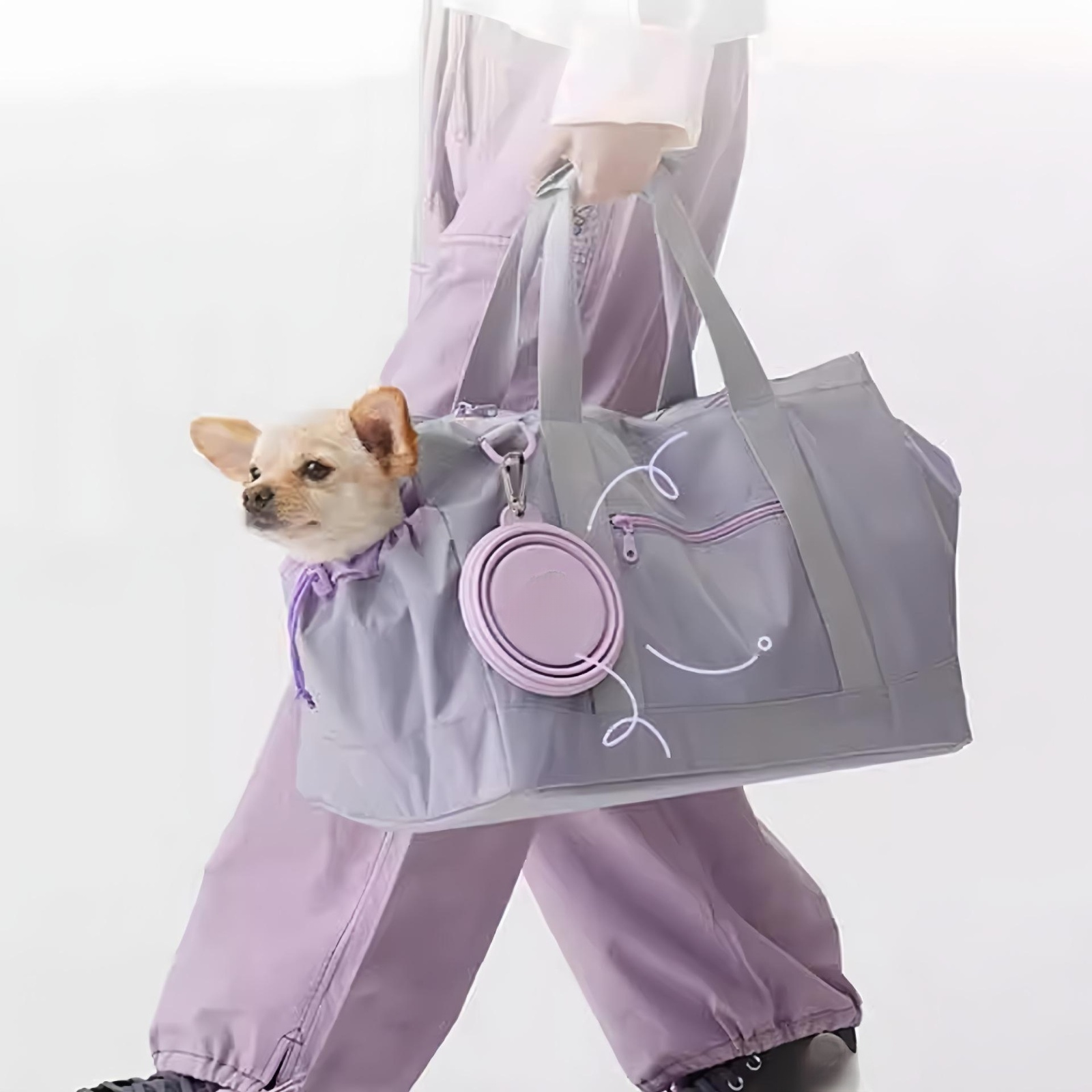 持ち運び可能な折りたたみ式猫・犬用ボウル