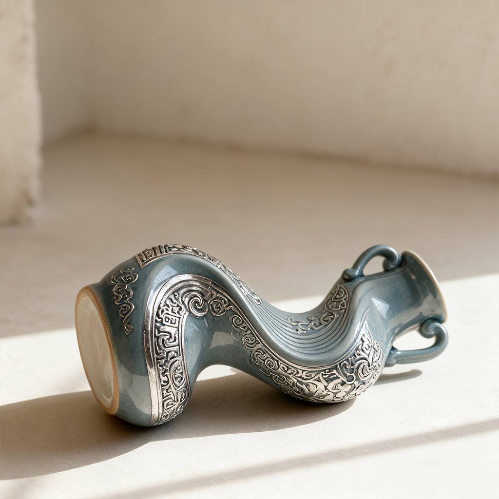 유니크 곡선 도자기 화병 세트