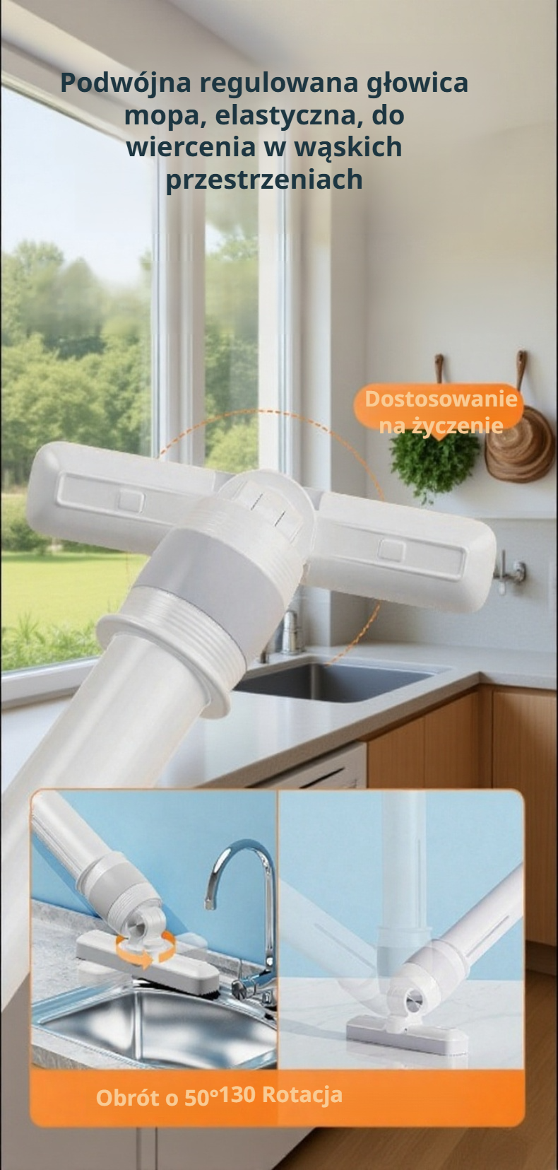 Kompaktowy mop ręczny do domu