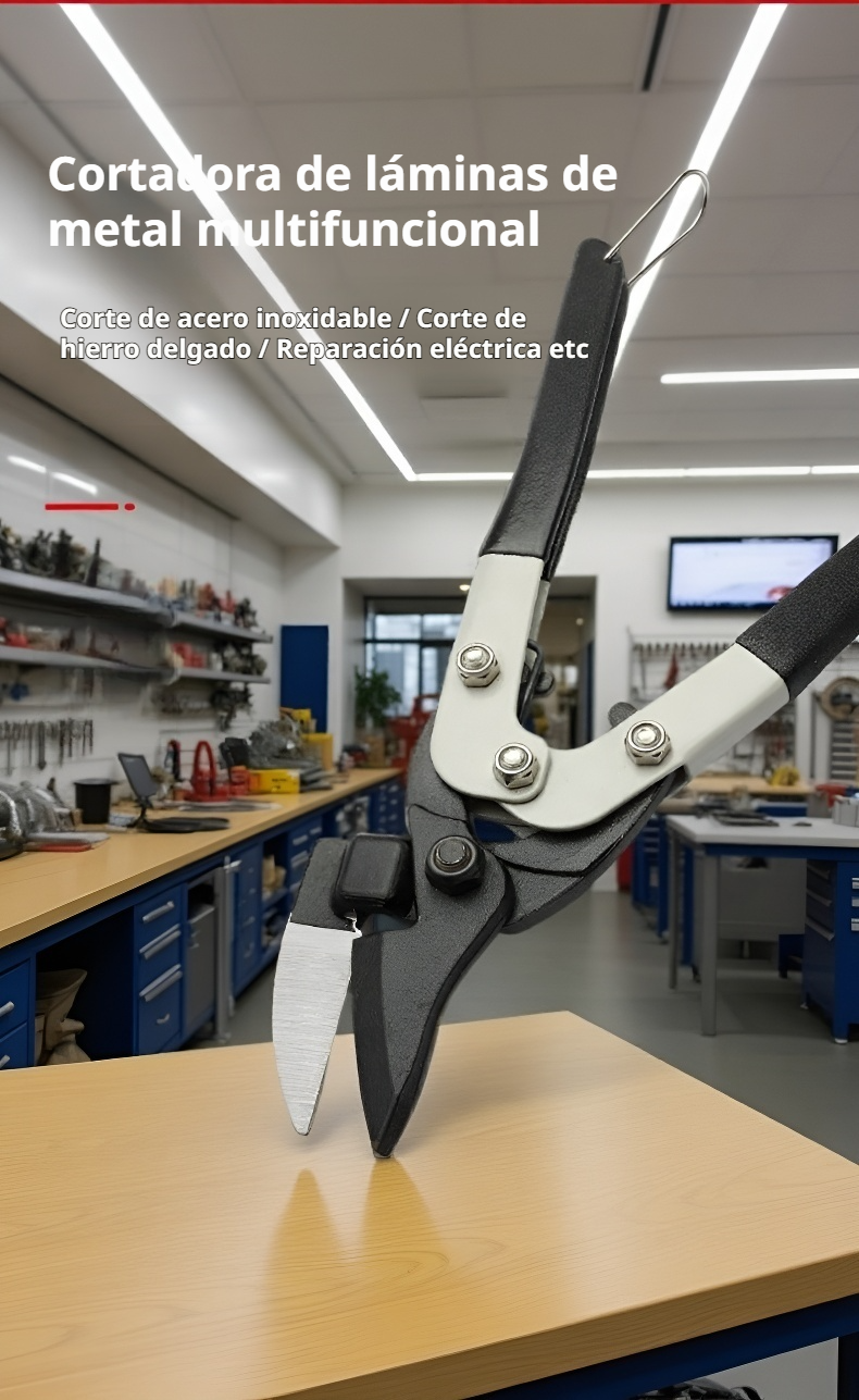 Tijeras metálicas multifuncionales para corte recto