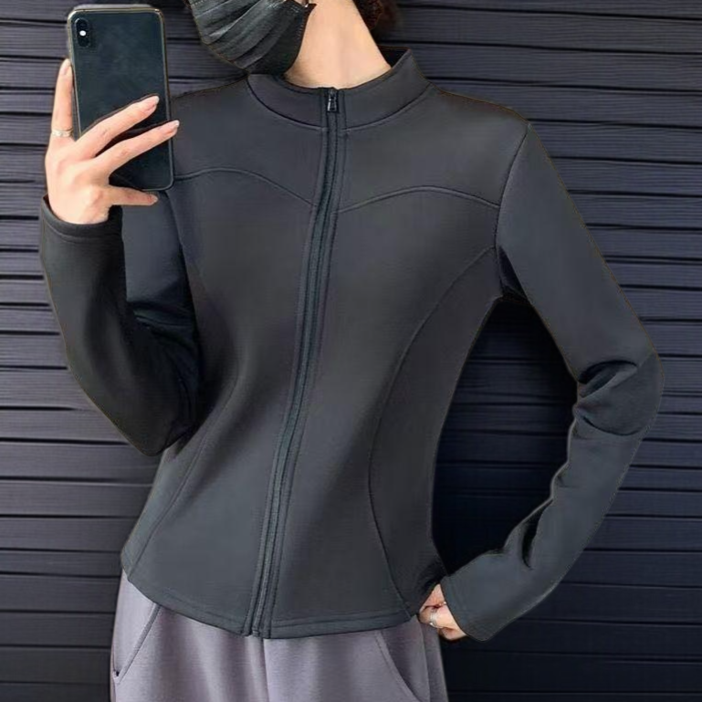 고탄력 스키니 요가 코트 여 추동 트레이닝 캐주얼