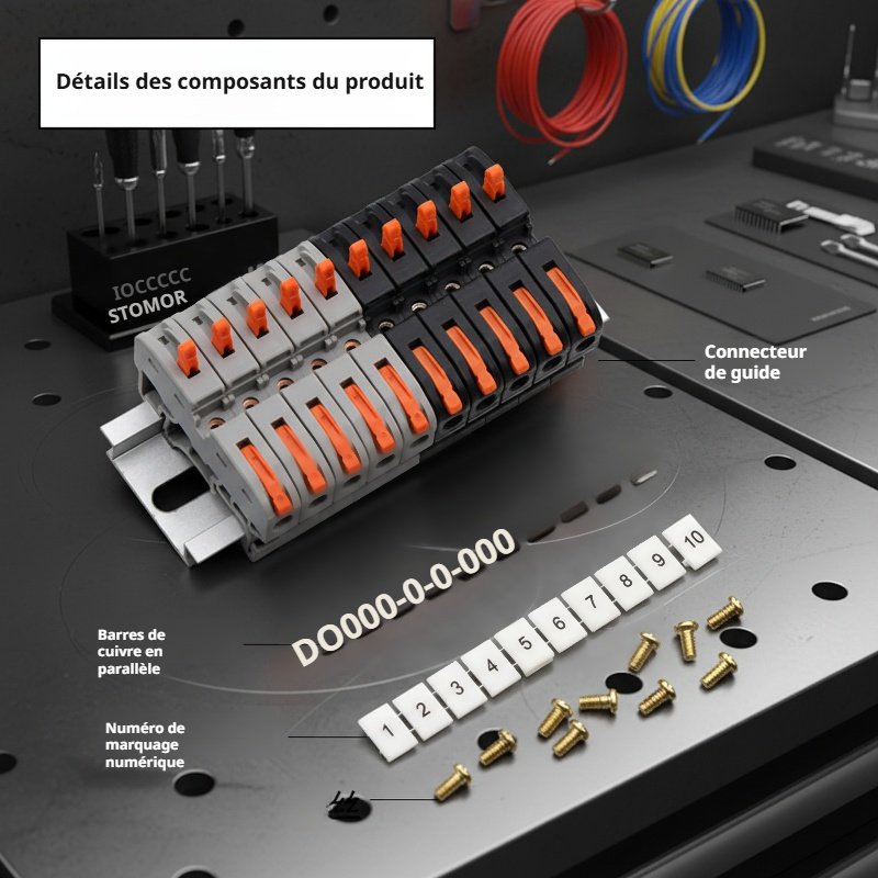 Borne de connexion rapide PCTJM-211, bloc de bornes combiné sur rail