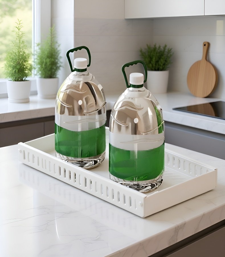 調理道具をすっきり収納したラックの使用例