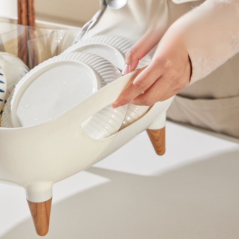 일본식 다용도 그릇선반 플라스틱 수납함 싱크대 수납선반 물빠짐 그릇선반 파티션 수납 그릇 접시 그릇 바구니