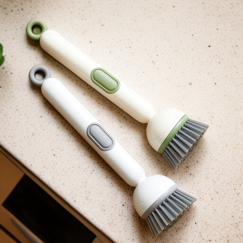 주방 액체 냄비 브러쉬 긴 손잡이 회전 브러쉬 집안 청소 브러쉬 와이어 볼 대체품