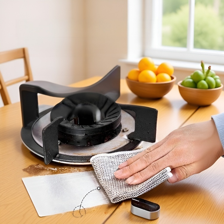 ふきん 両面使用可能なクリーニング用ノンスティック銀線クロス