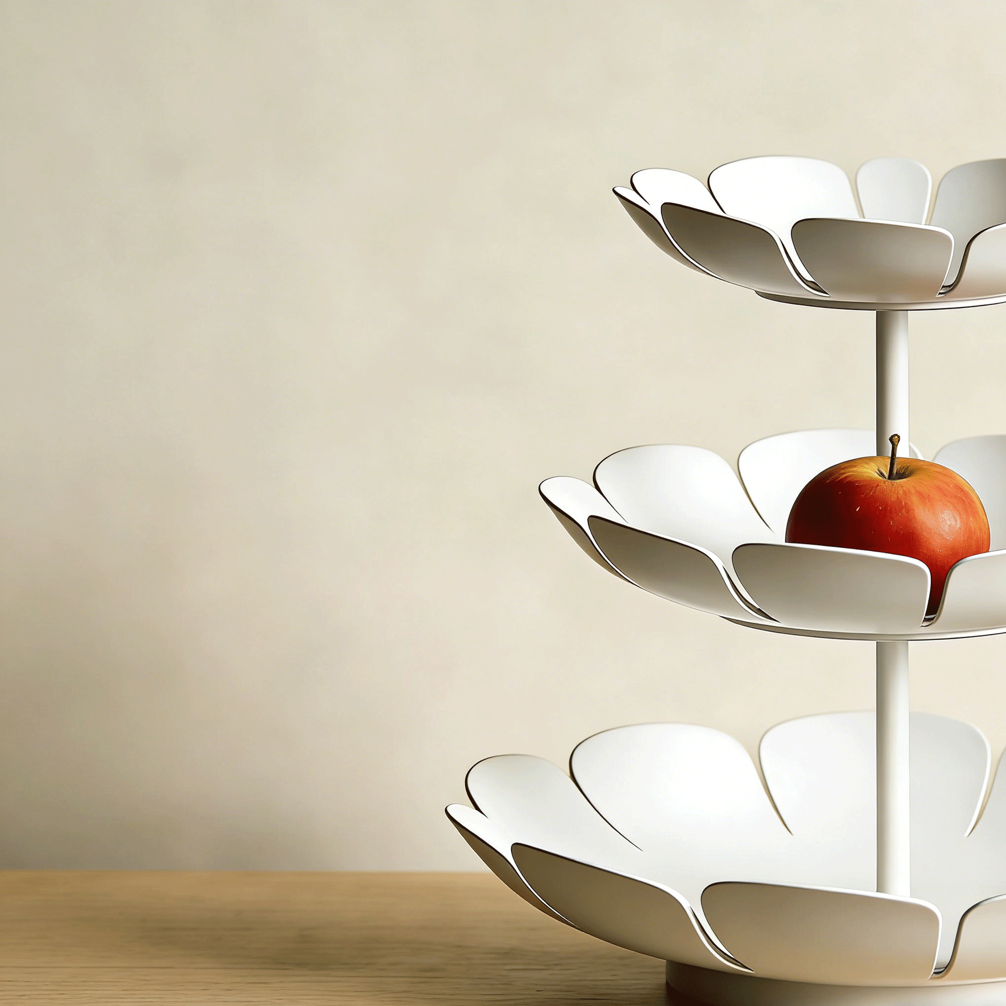 Paquete de 5 bandejas de frutas apiladas en la cocina