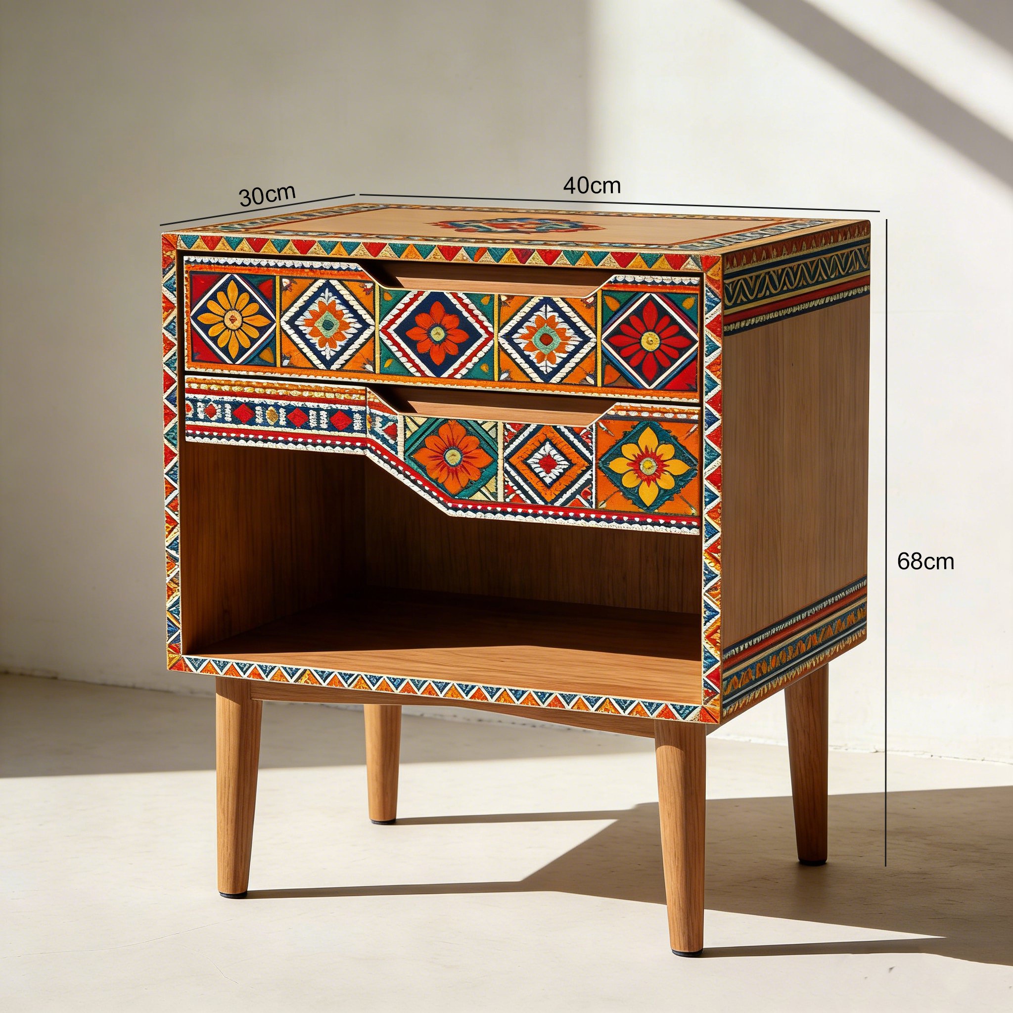 수납공간이 넉넉한 침대 사이드 테이블