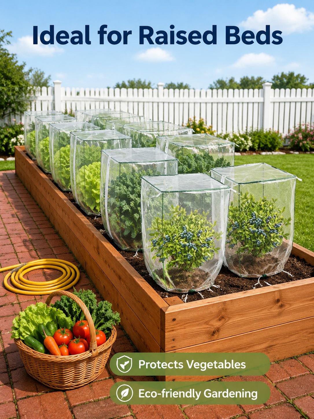 Elastic Buckle Plant Insect Netting, Garden Pest Barrier, Vegetable and Fruit Protector