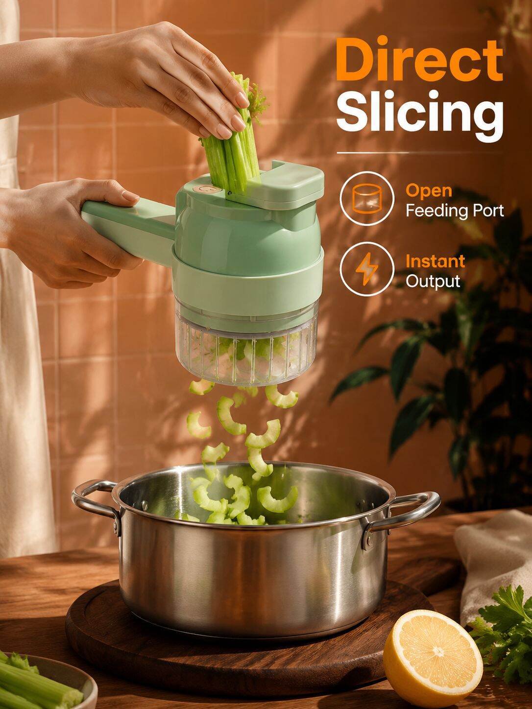 Multifunctional Electric Handheld Food Slicer, Garlic Grinder, and Food Processor