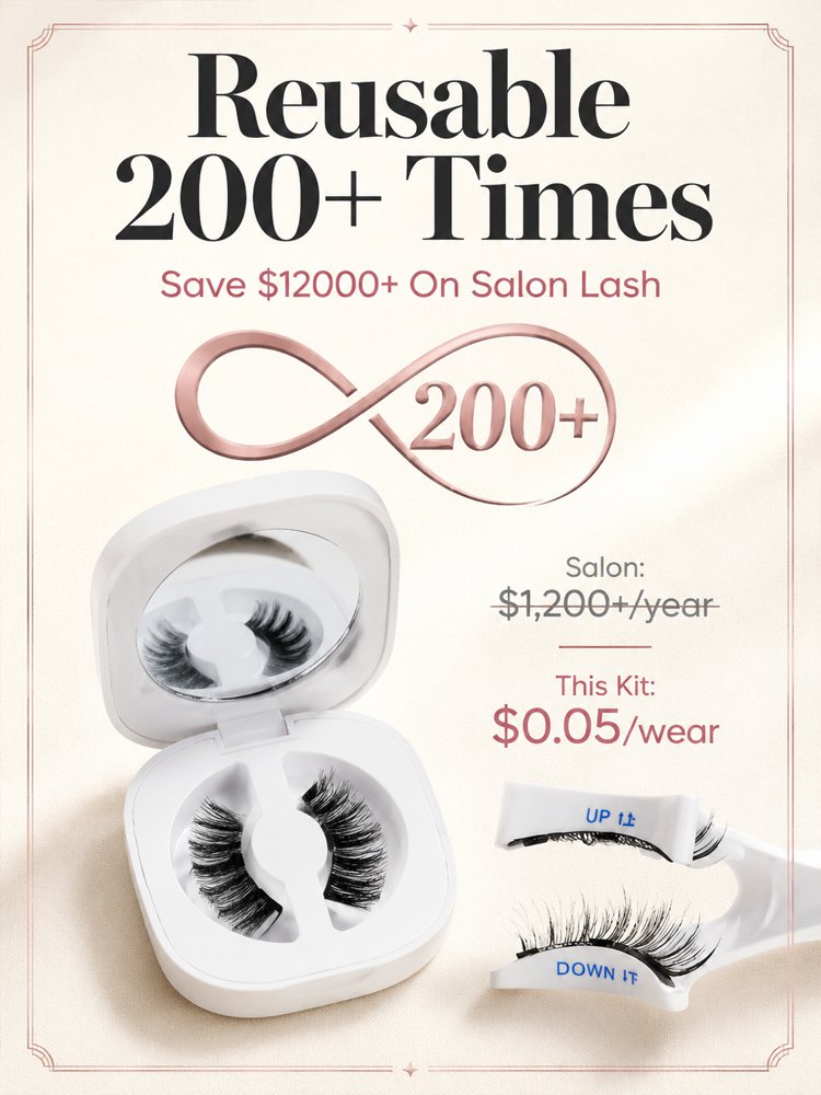 [1-Second Makeup Application & Portable Storage Box] Magnetic False Eyelash Set