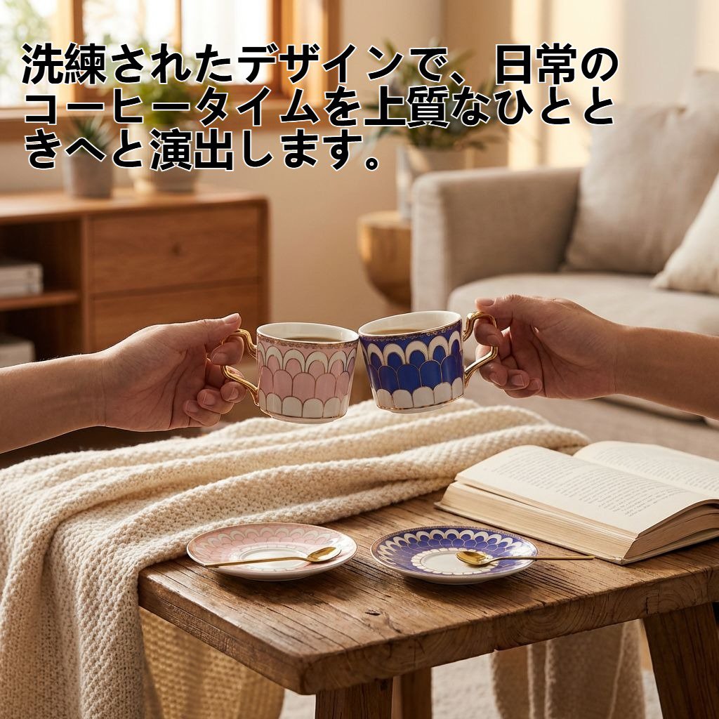 高級セラミック製コーヒーカップ＆ソーサーセット