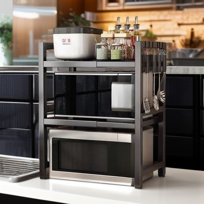 ชั้นวางของสำหรับเตาอบและของใช้ในบ้านบนเคาน์เตอร์