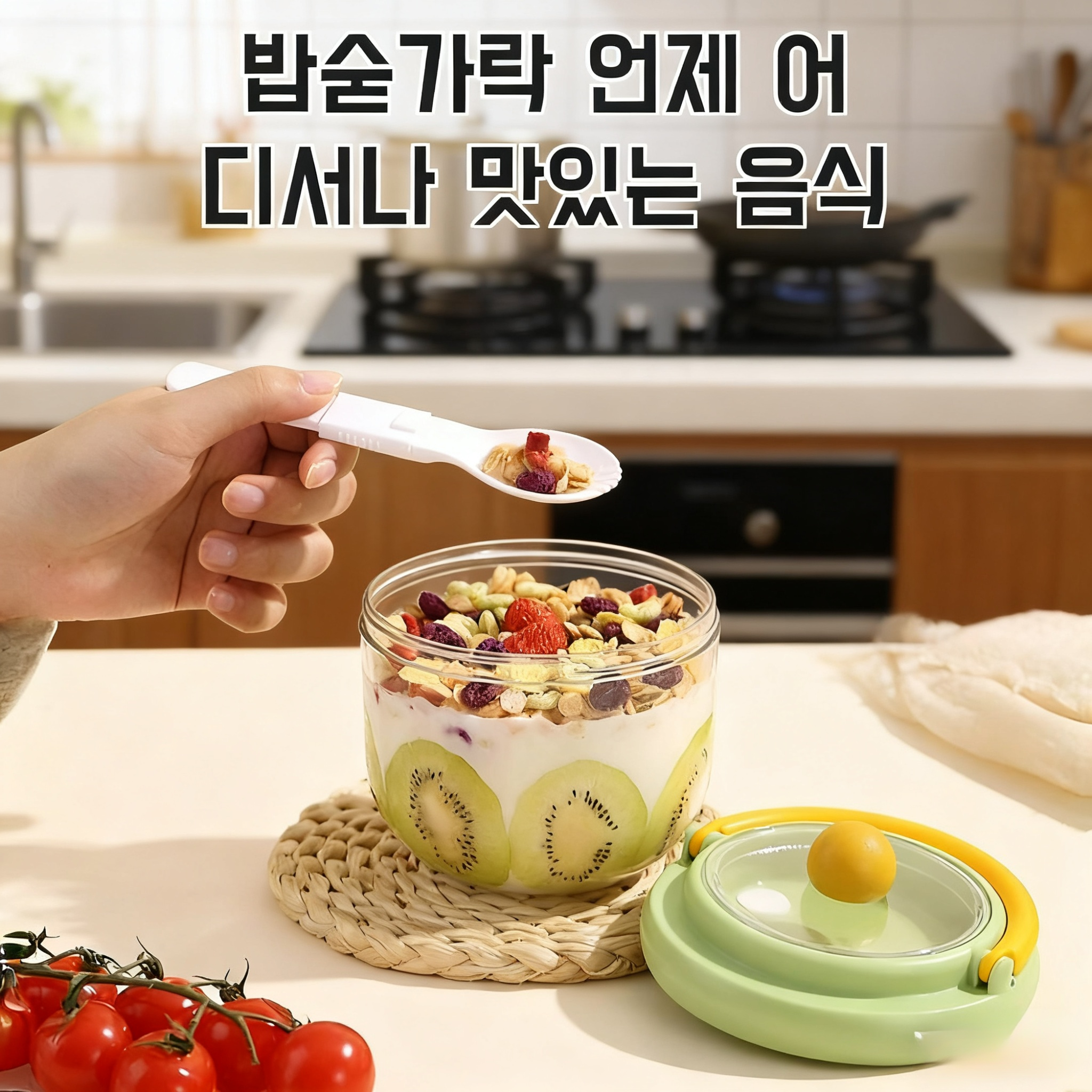 누수방지 기능이 강조된 과일컵