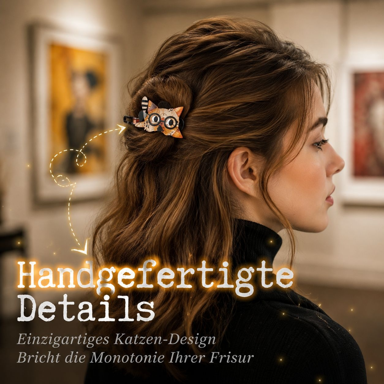 Elegante Katzen-Haarklammer