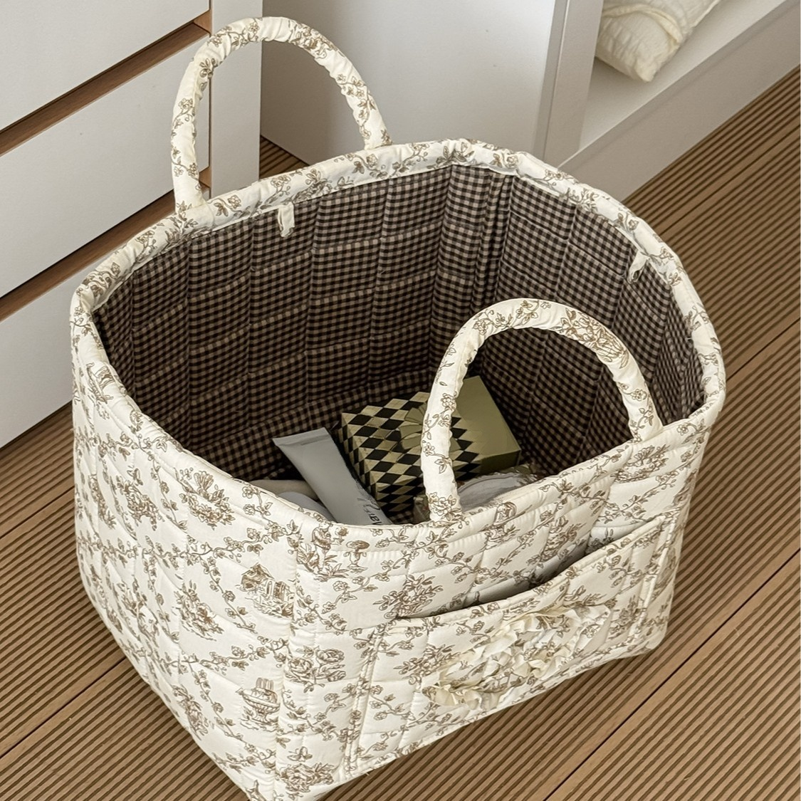  Tragbarer Aufbewahrungskorb aus Rattan für Snacks und Blumen