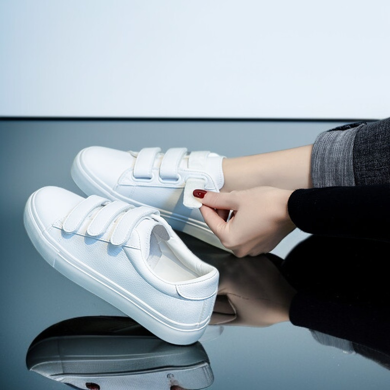 여성 캐주얼 플랫 화이트 슈즈