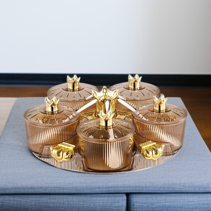 멀티 그리드 아크릴 회전 조미료 상자 1세트