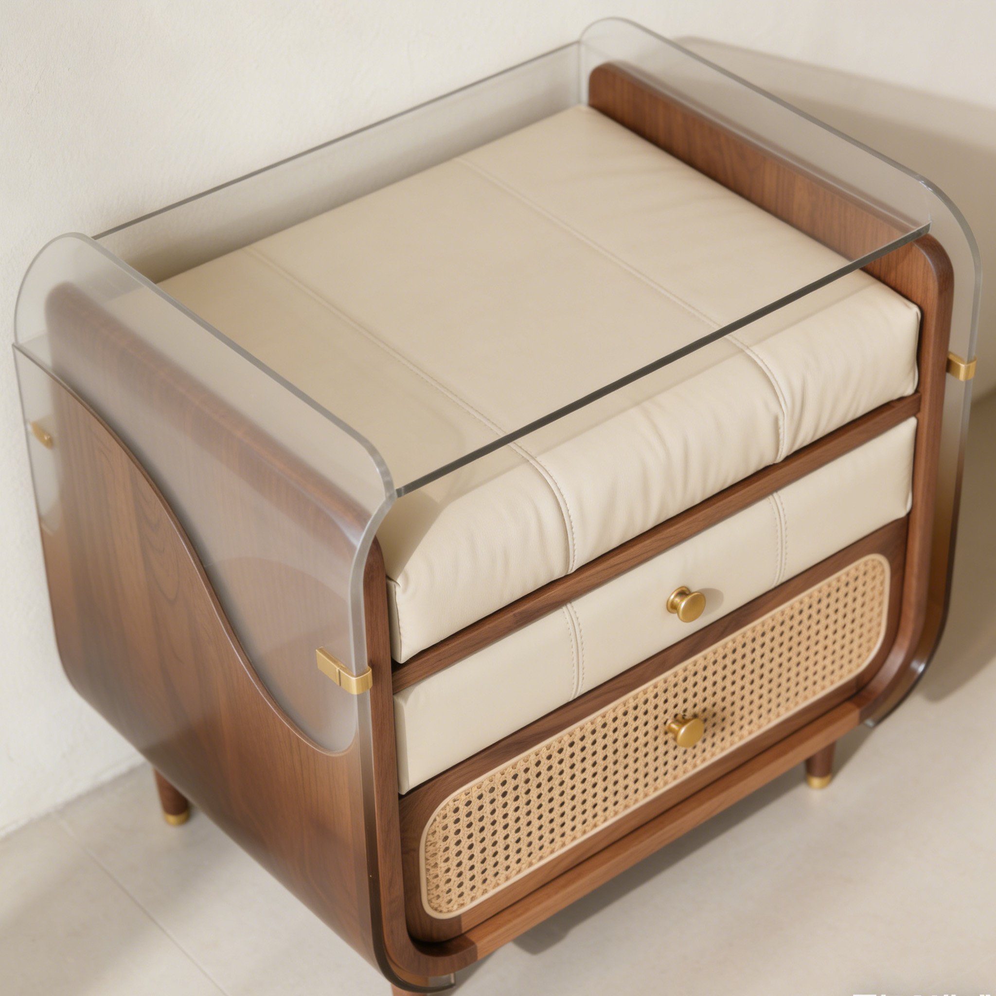 ตู้ไม้ขอบหวายสำหรับห้องนั่งเล่น