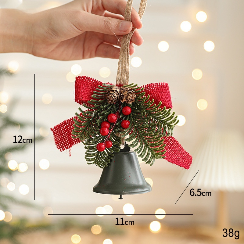 Holiday metal bell and bow ornament