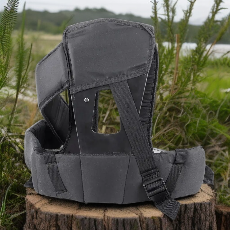 Comfortable double shoulder harness with protective panel for lawnmower