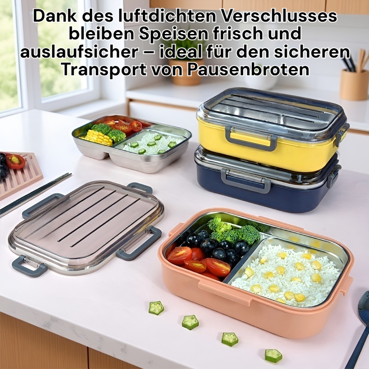 Lunchbox, luftdichte Edelstahl-Lunchbox/Bento-Box für Schüler