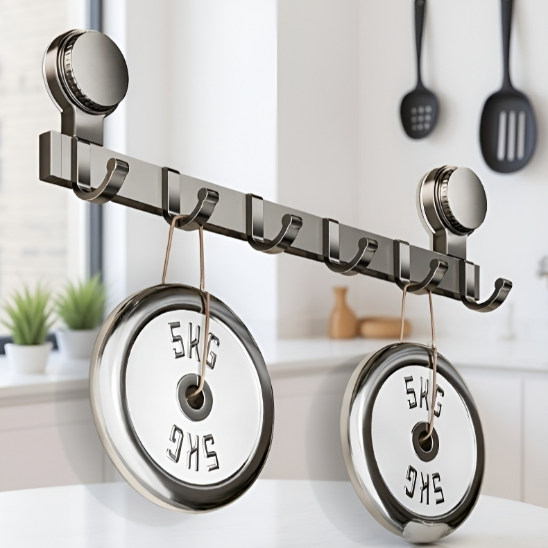 흡착식 후크, 드릴링 불필요, 강력한 하중 지지 접착 후크, 욕실 옷걸이