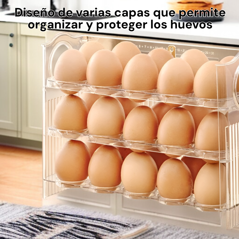 Caja de almacenamiento de huevos de varias capas con capacidad para 30 unidades