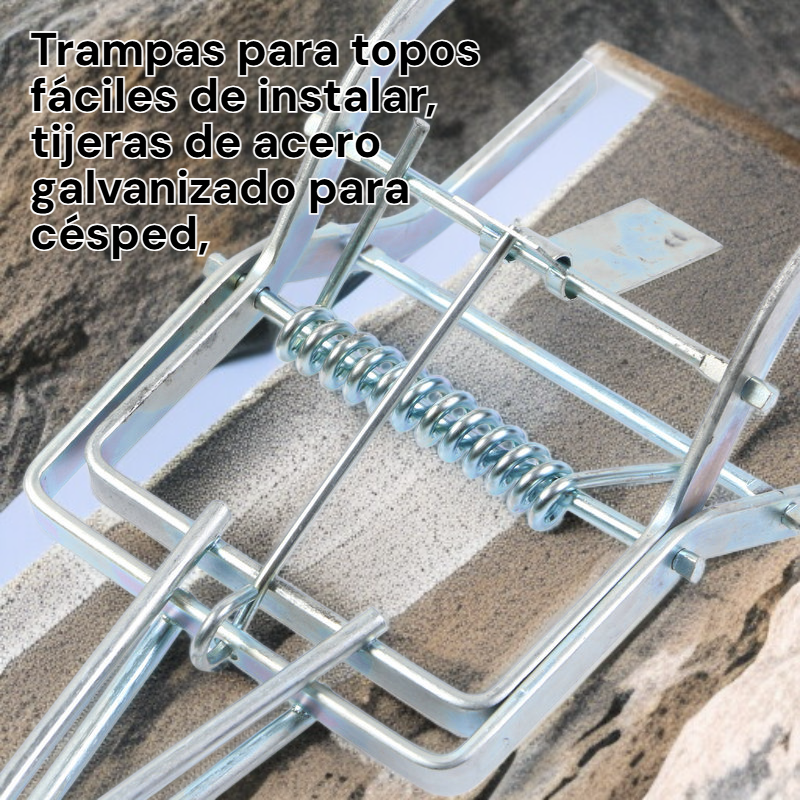Trampa de tijera galvanizada para topos y ratones de campo, reutilizable y fácil de usar en jardines