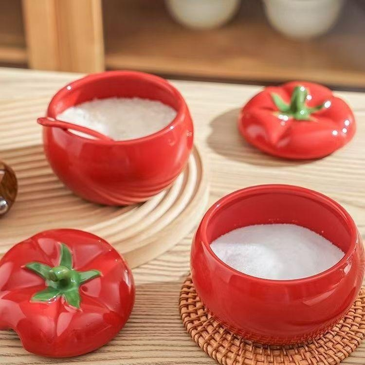 Keramik-Gewürzdose in Mini-Tomatenform, 420ml, unterglasurverziert