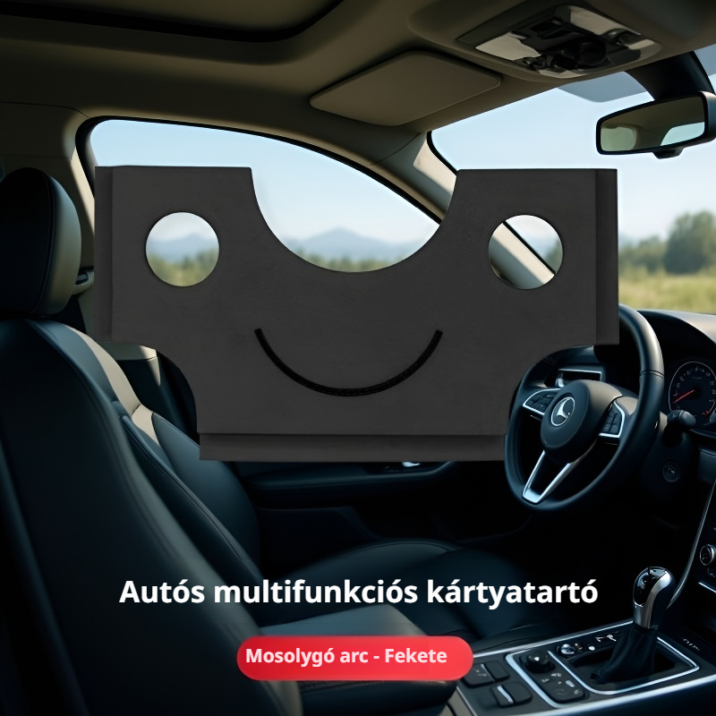 Autós multifunkcionális kártyatartó, öntapadós névjegykártya- és bizonylattartó