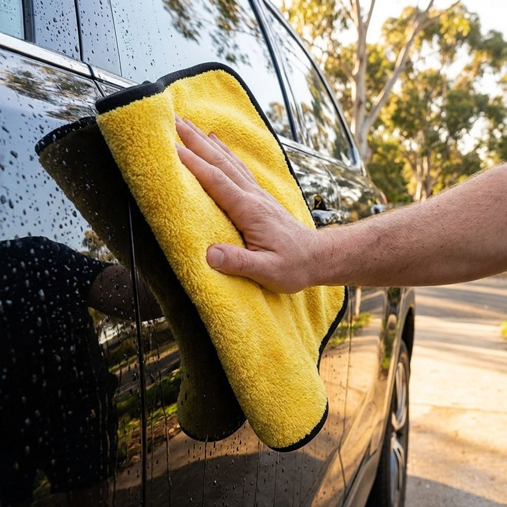 ผ้าขนหนูสำหรับล้างรถแบบหนา เย็บขอบปิดสนิท