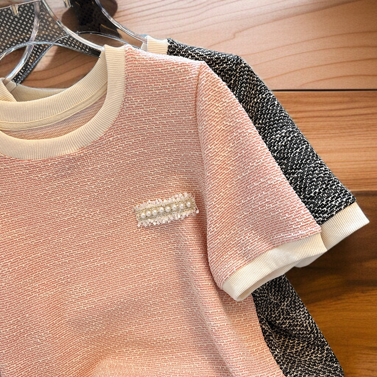 アイスシルク 半袖 レディース ピンク トップス 半袖 ニットTシャツ アイスシルク Tシャツ