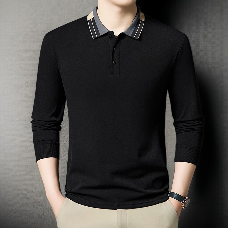 패션 얇은 중년 남성 긴팔 셔츠 터틀넥 솔리드 레깅스 긴팔 셔츠 캐주얼 패션 레깅스