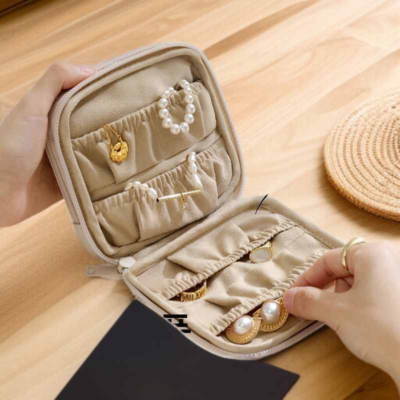 세련된 쥬얼리 케이스 이중 휴대용 수납 소프트 가죽 손꼬치 전용 범퍼 방지 귀걸이 케이스 가죽 케이스