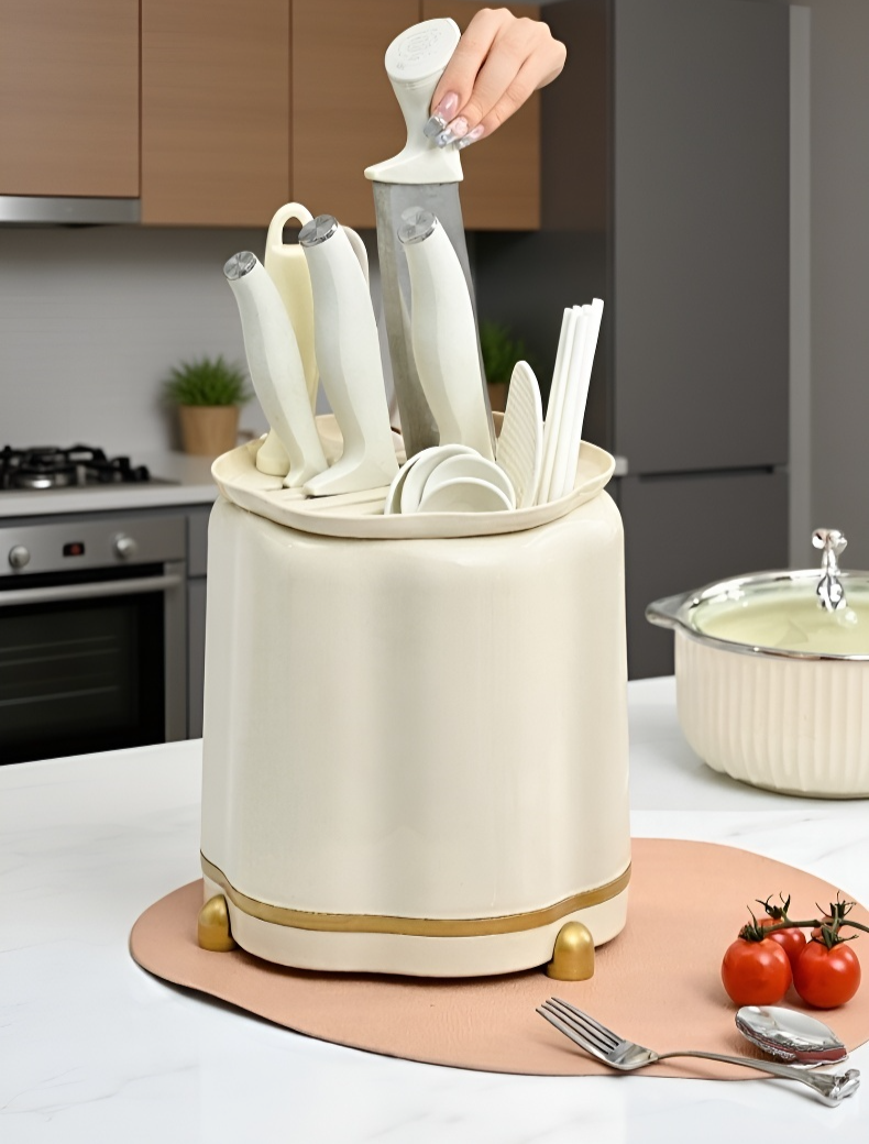 Stilvoller Messeraufbewahrungsblock aus hochwertigen Materialien