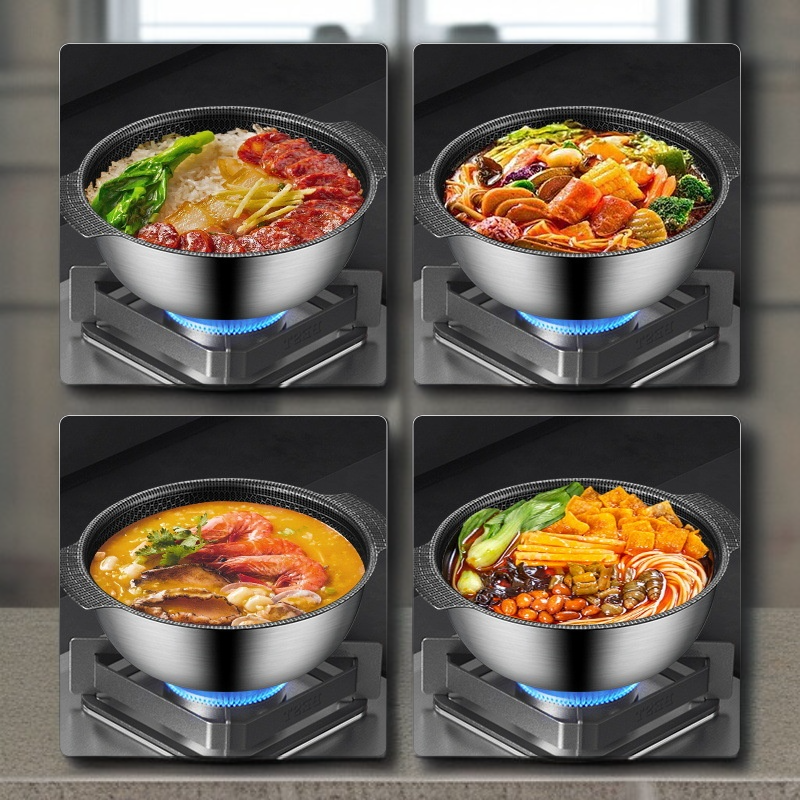 Honeycomb double-eared non-stick pan