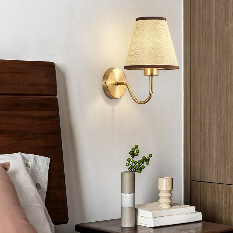 Bedroom bedside wall lamp, cloth cover, indoor corridor, aisle