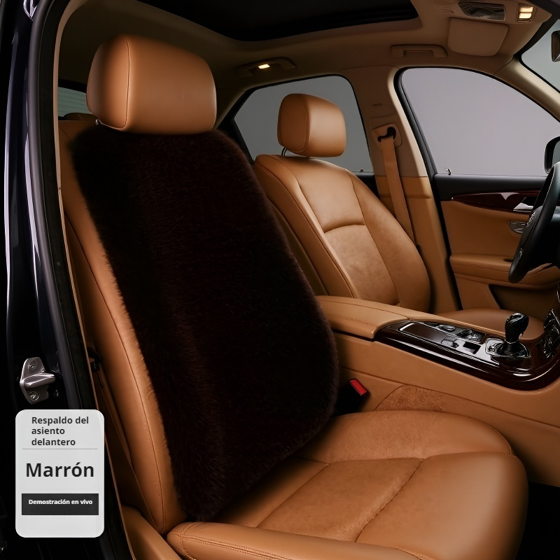 Cojines universales para asiento de coche, piel sintética de zorro, set de invierno de tres piezas