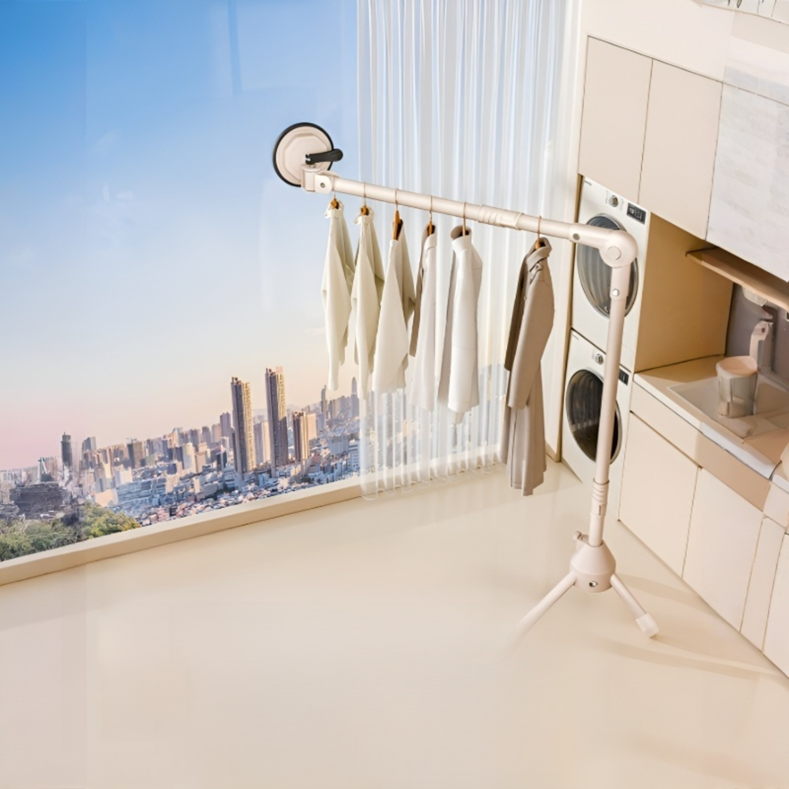 No-Drill Wall Mounted Folding Clothes Rack for Rental Apartments