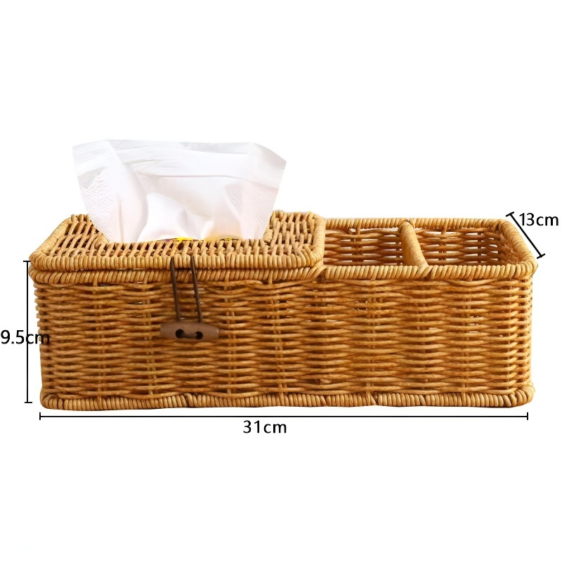 라탄 느낌 다기능 티슈케이스 거실 식당 테이블 수납함