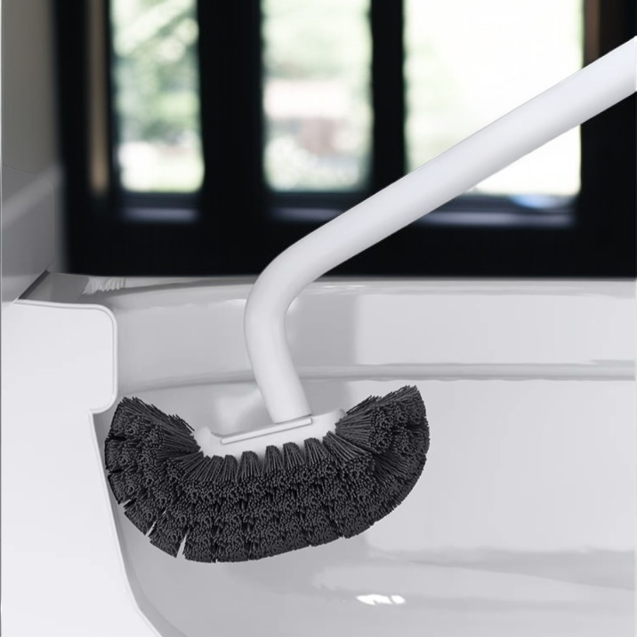 Cepillo de inodoro de mango largo y suave, tipo de pared, kit de herramientas de limpieza para baño