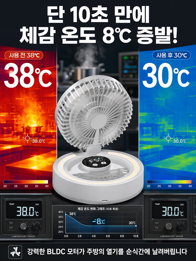 접이식 미러 USB 휴대용 선풍기
