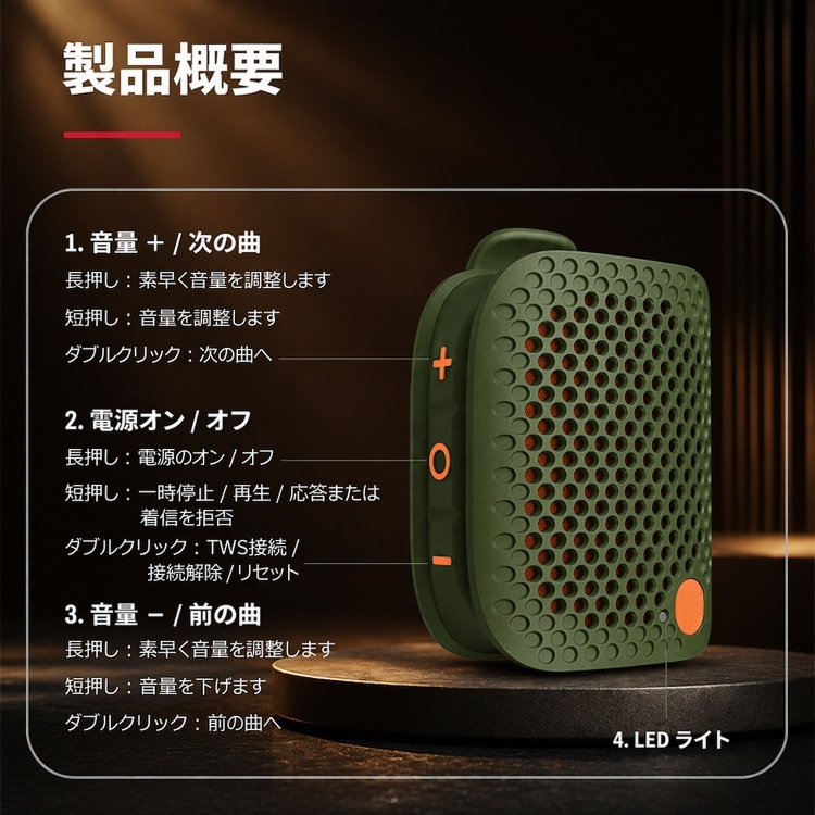 充電式Bluetoothスピーカーの使用イメージ