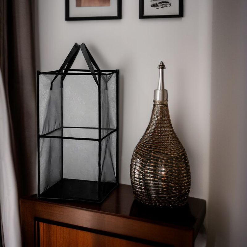 Großer faltbarer Schmutzwäsche-Aufbewahrungskorb mit Griff Mesh Wäsche Organizer