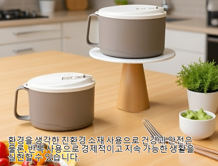 스테인리스 스틸 이중 구조 보온 도시락 전면 사진