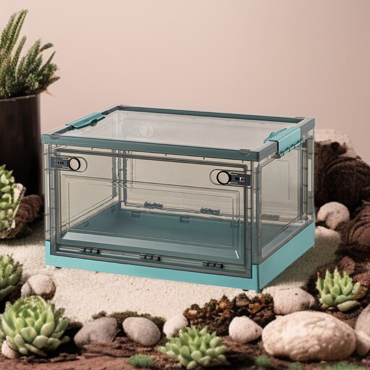 ホーム透明プラスチック収納ボックス折りたたみストレージ服おもちゃ主催者ストレージ ボックス透明プラスチック収納ボックス