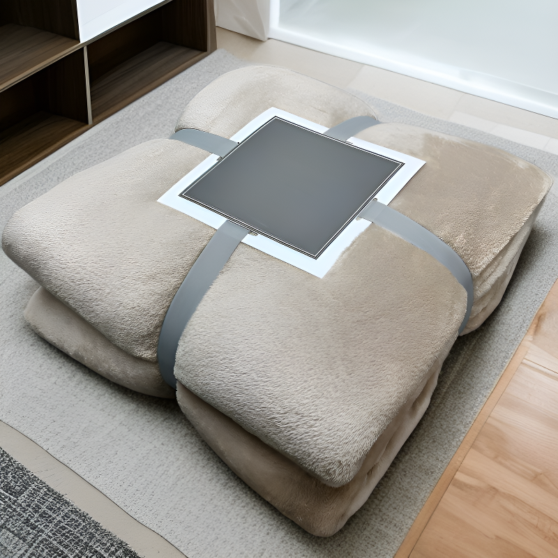 소형 플란넬 자수 담요, 에어컨 방 점심 휴식용 싱글 담요