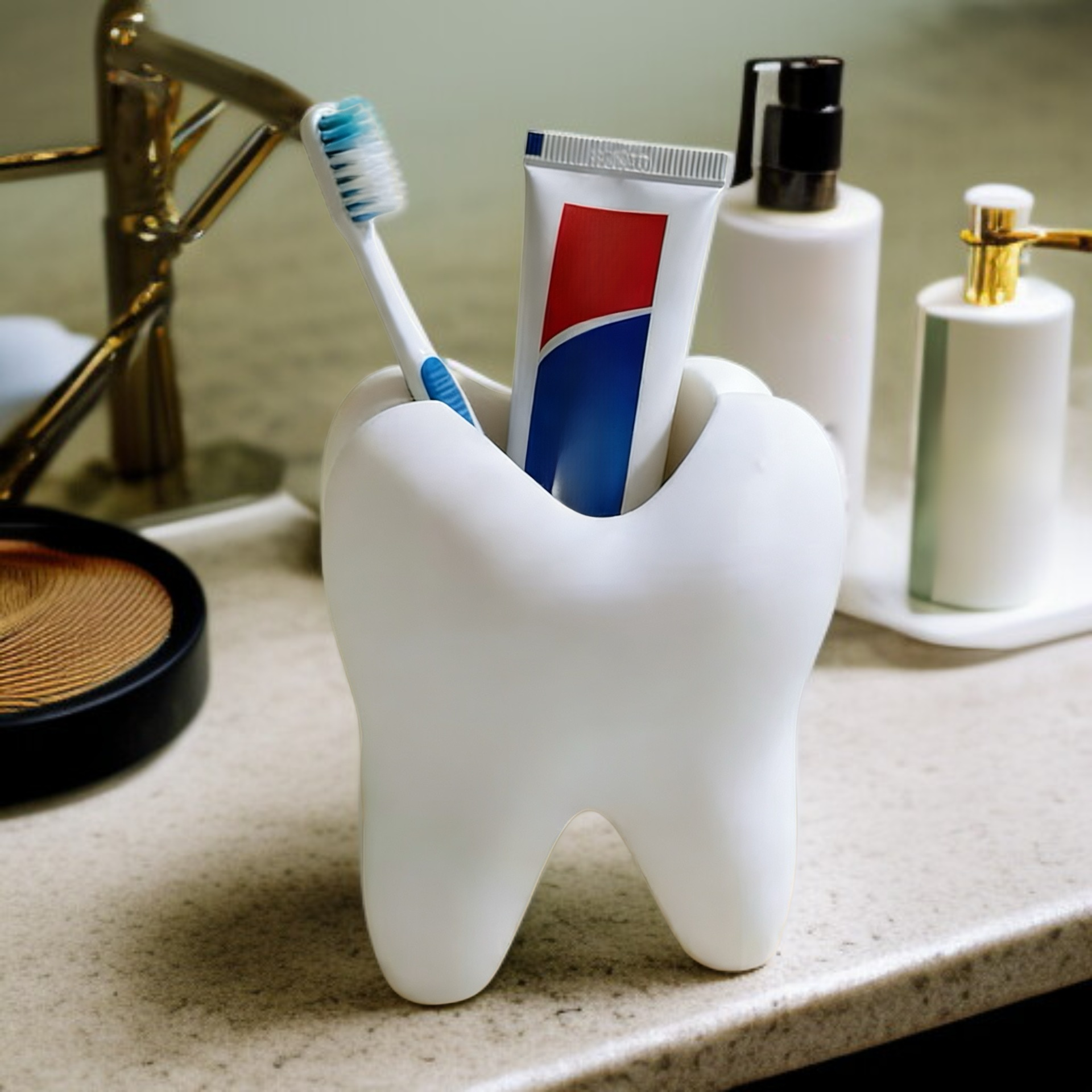 Nowoczesny uchwyt na szczoteczki do zębów drukowany w 3D